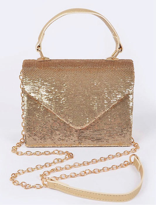 Sequins Top Handle Iconic Swing Bag