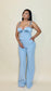 Sarina Baby Blue Satin Corset Jumpsuit